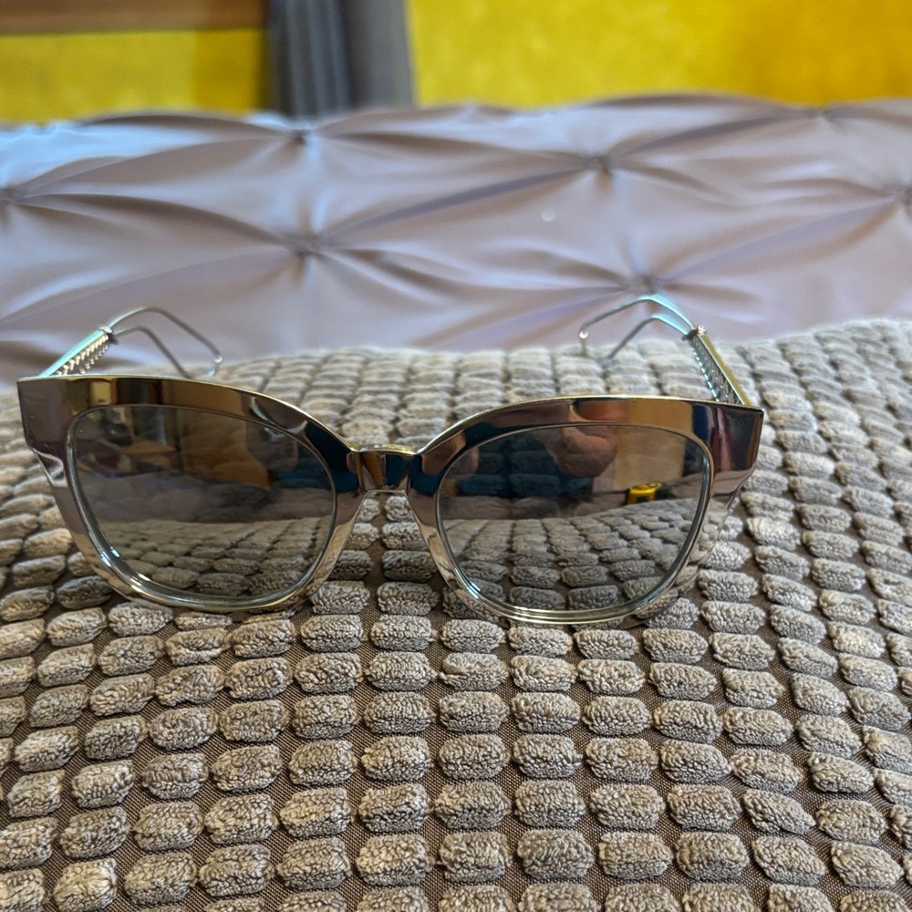 Christian Dior silver framed mirror Sunglasses